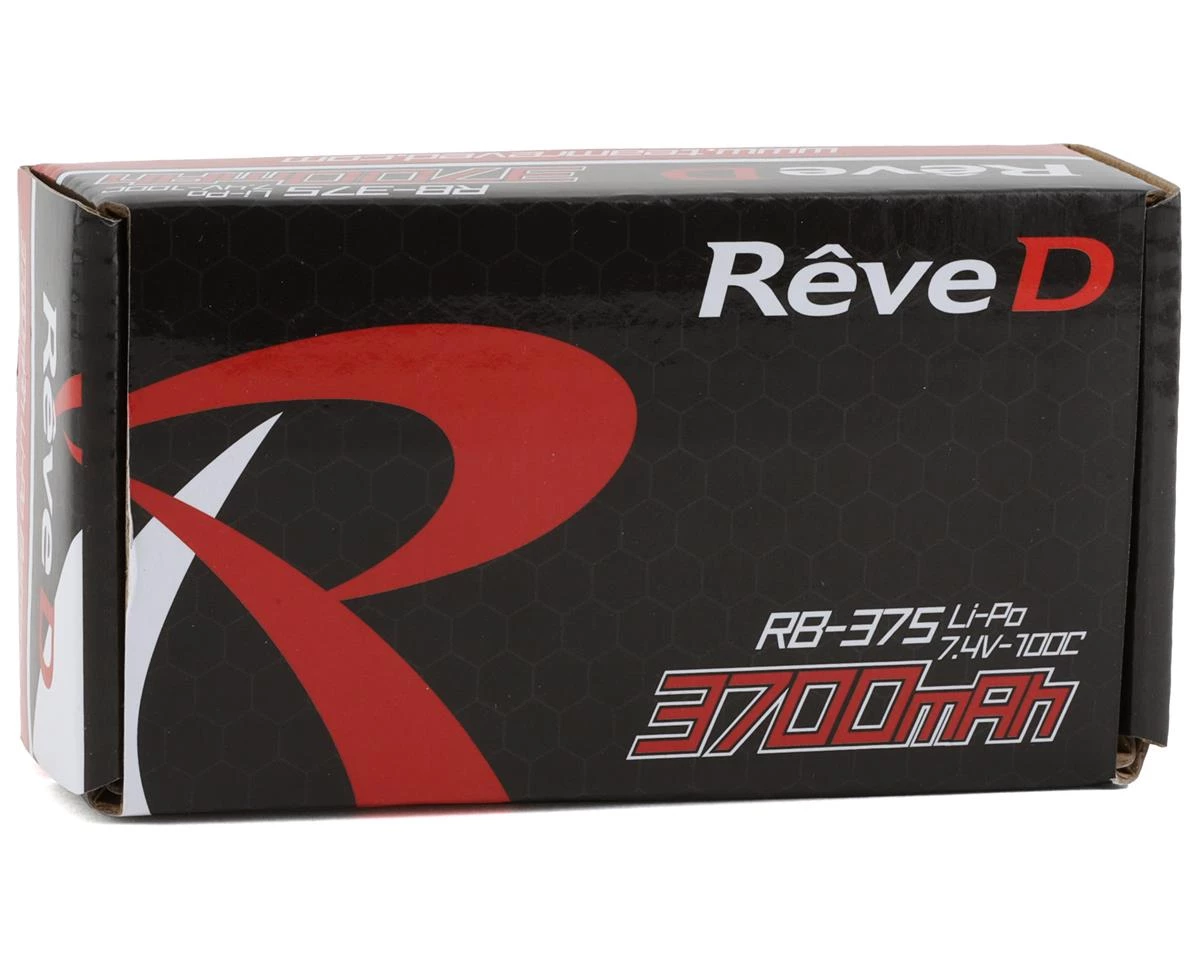 Reve D 2S LiPo Battery 100C w/4mm Bullets (7.4V/3700mAh) 2 Reve D 2S LiPo Battery 100C w/4mm Bullets (7.4V/3700mAh) - Image 2