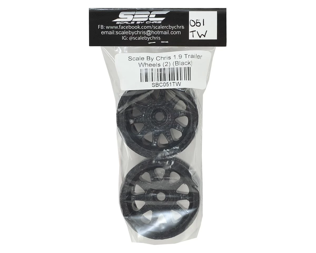 Scale By Chris 1.9 Trailer Wheels (2) (Black) 5 Scale By Chris 1.9 Trailer Wheels (2) (Black) - Image 3