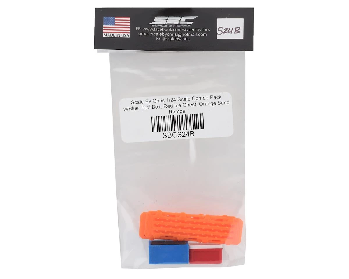Scale By Chris 1/24 Scale Combo Pack 2 w/Blue Tool Box, Red Ice Chest, Orange Sand Ramps 4 Scale By Chris 1/24 Scale Combo Pack 2 w/Blue Tool Box, Red Ice Chest, Orange Sand Ramps - Image 2