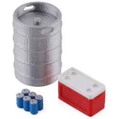 Scale By Chris 1/24 Scale Combo Pack 8 w/Keg, Red Ice Chest, Blue Six Pack