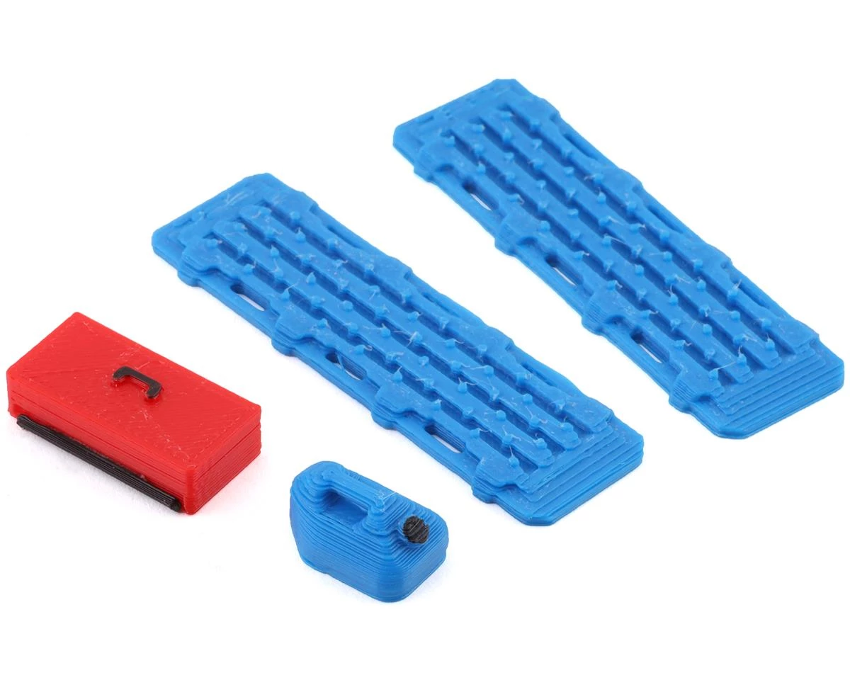 Scale By Chris 1/24 Scale Half Depth Combo Pack 3 w/Red Tool Box, Blue 5gal Jug, Blue Sand Ramps 3 Scale By Chris 1/24 Scale Half Depth Combo Pack 3 w/Red Tool Box, Blue 5gal Jug, Blue Sand Ramps